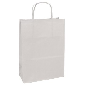 Paquet de 25 sacs kraft lisse 100g, 22x10x27cm, Blanc