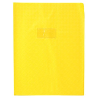 Protège-cahier Grain Losange 18/100ème 24x32 jaune + porte étiquette