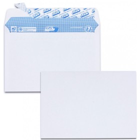 Boîte de 200 enveloppes DL 110x220 extra blanches 100 g/m² bande de protection P
